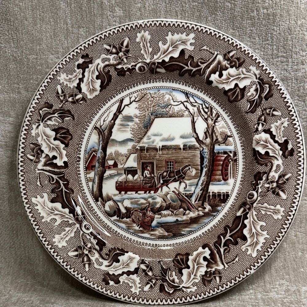 Johnson Brothers Historic America Hand Engraved “ Thanksgiving “ Plate